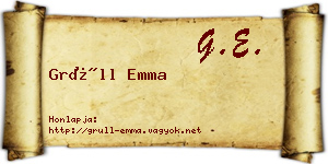 Grüll Emma névjegykártya